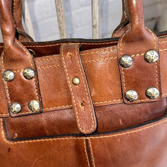Patricia Nash CARDUCCI Leather Tote POCKET bag in Cognac - Picture 11 of 11